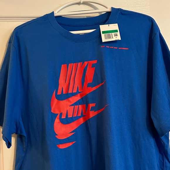 Nike Royal Blue Tee with Red Logo - Picture 1 of 1